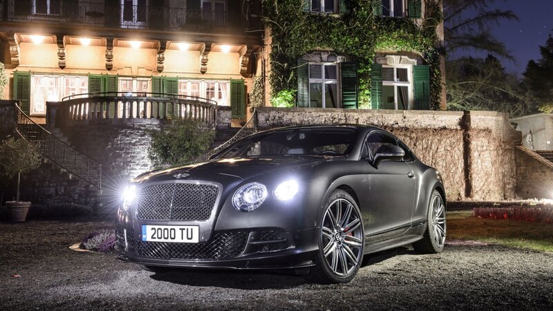 Black Bentley Coupe — Dramatic, Night, Photograph, Building, Car