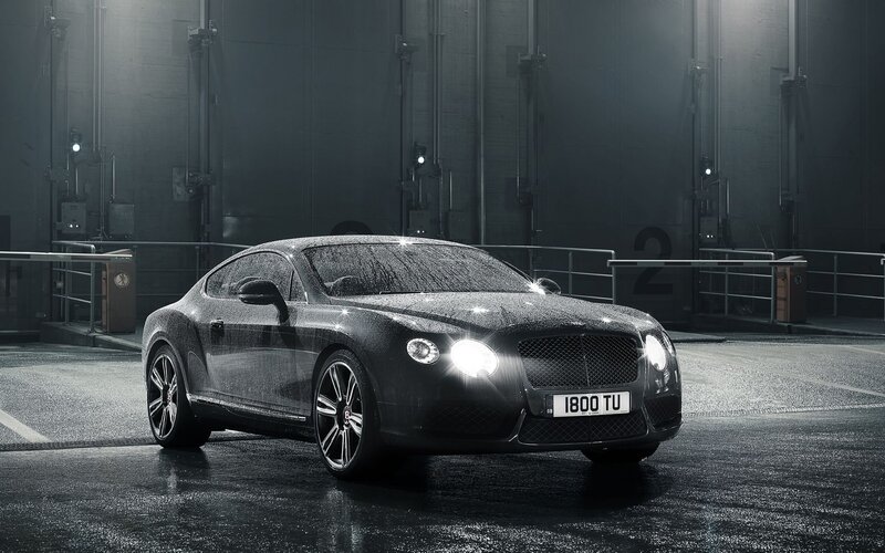 Black Bentley Coupe — Dramatic, Night, Photograph, Car, Lights