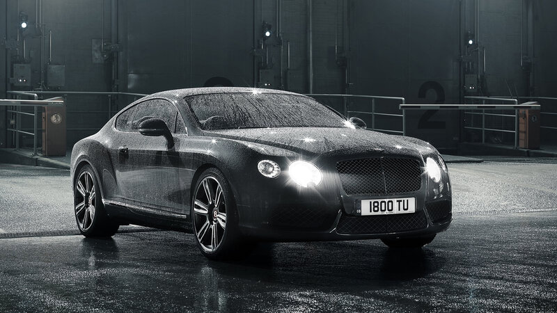 Black Bentley Coupe — Dramatic, Night, Photograph, Car