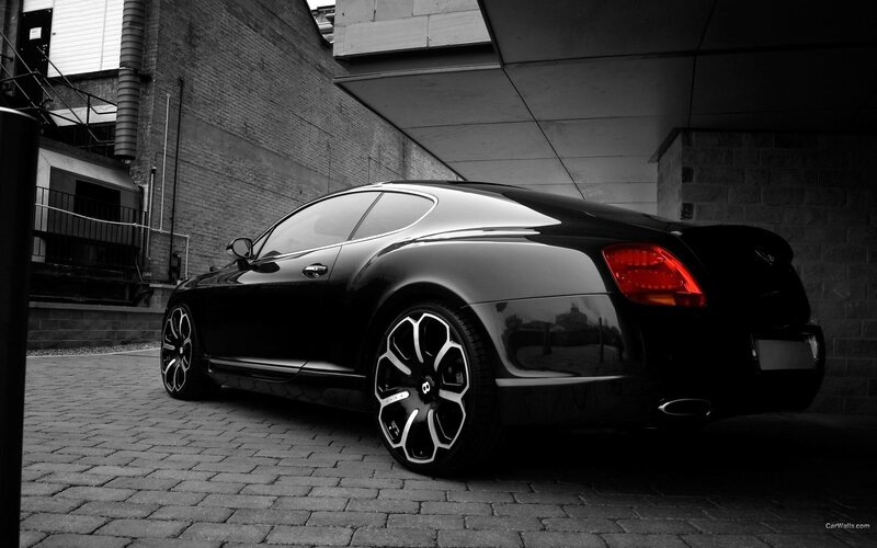 Black Bentley Coupe — Dramatic, Photograph, Brick Wall