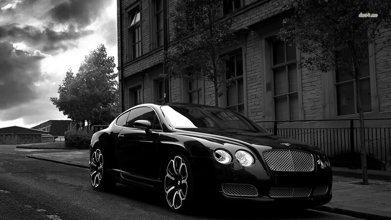 Black Bentley Coupe — Dramatic, Photograph, Building, Tree