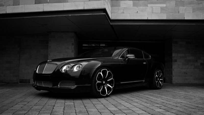Black Bentley Coupe — Dramatic, Photograph, Car, Building, Pavement