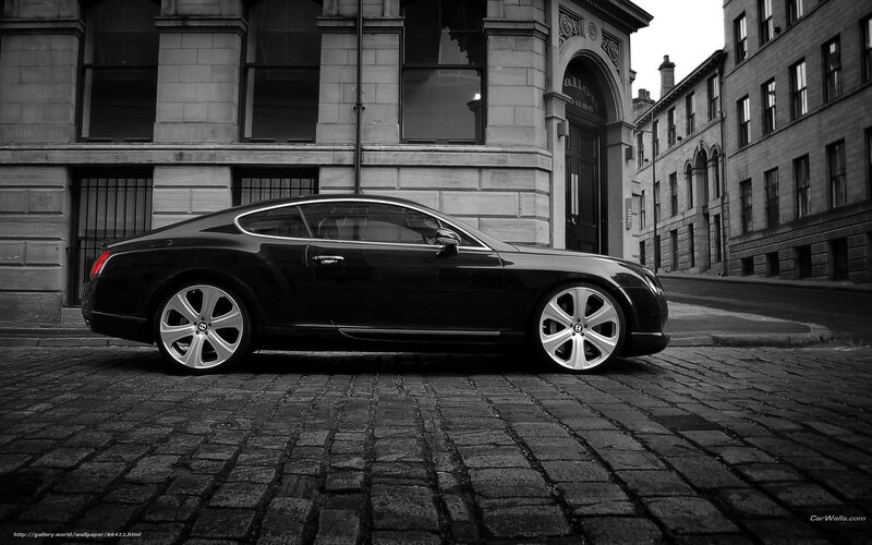 Black Bentley Coupe — Dramatic, Photograph, Car, Cobblestone Street