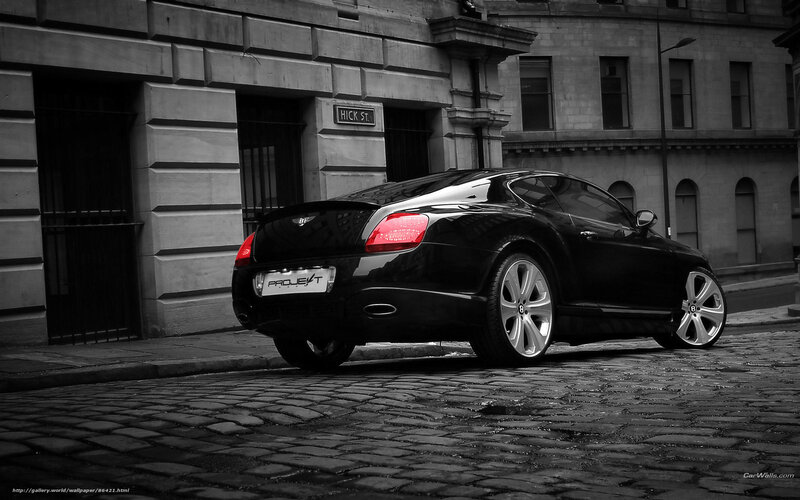 Black Bentley Coupe — Dramatic, Photograph, Cobblestone Street