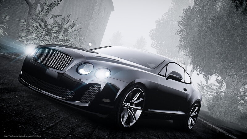Black Bentley in foggy setting