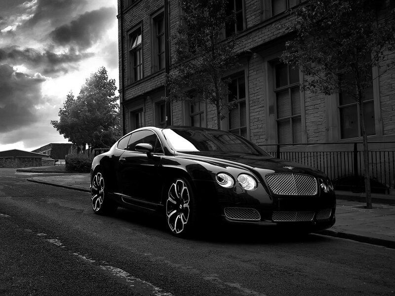 Black Bentley on a city street