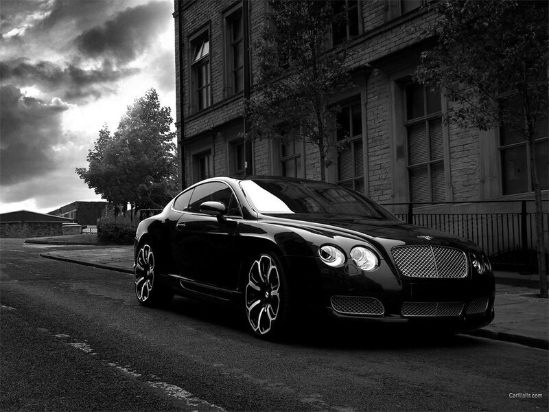 Black Bentley on city street