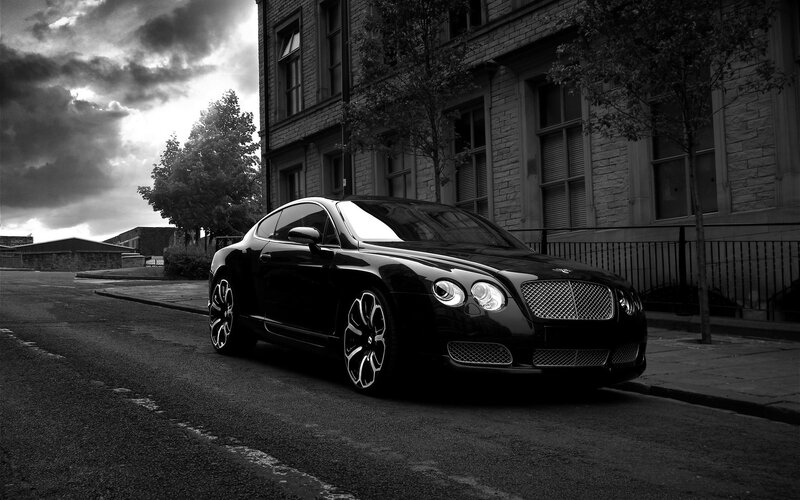 Black Bentley on city street