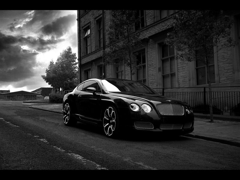 Black Bentley on city street