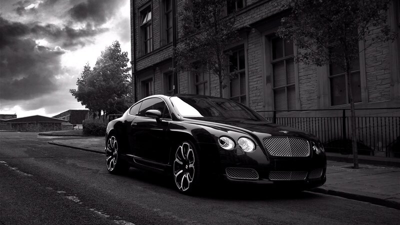 Black Bentley on city street