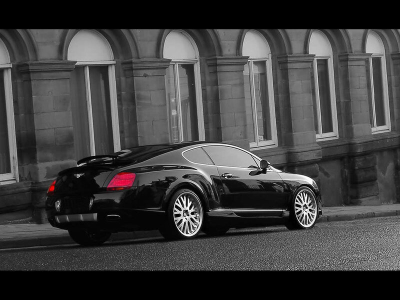 black bentley on street