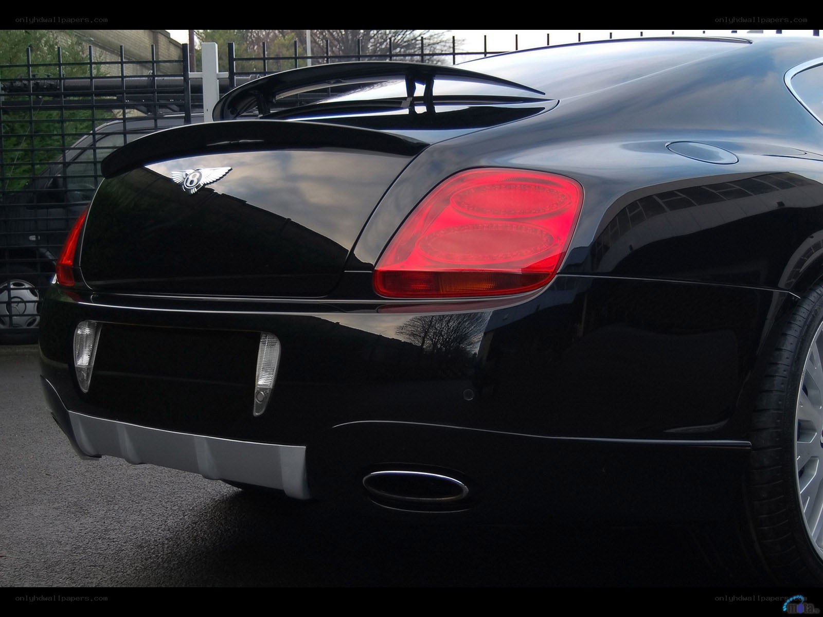 black bentley rear view