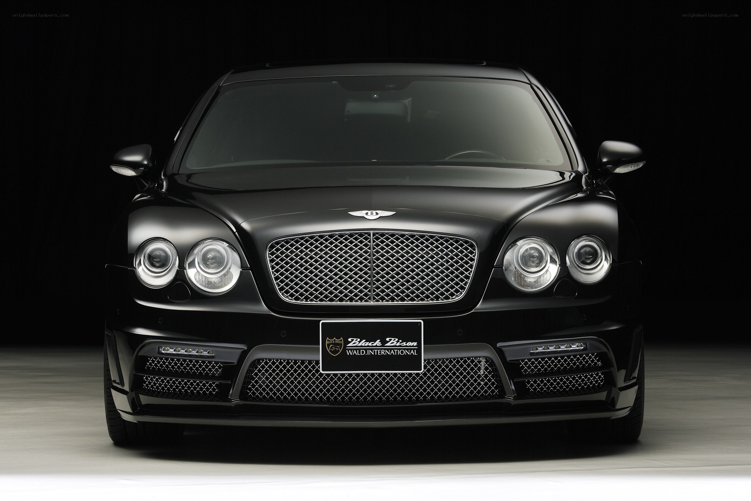 Black Bentley with custom grille