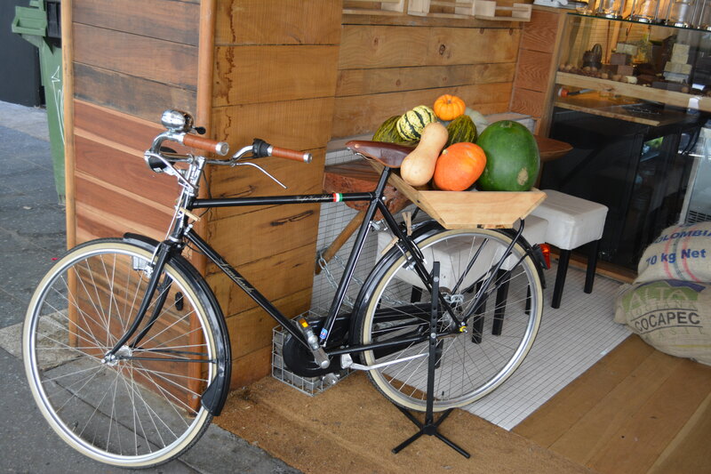 Black Bicycle with Produce