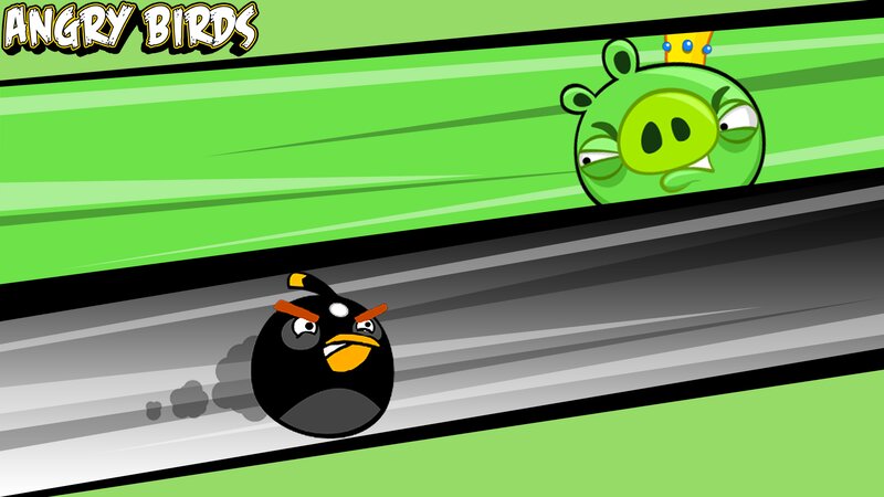 Black Bird Chasing Pig