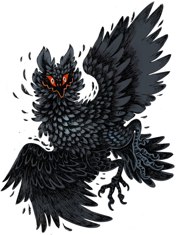 Black Bird with Red Eyes — Dramatic