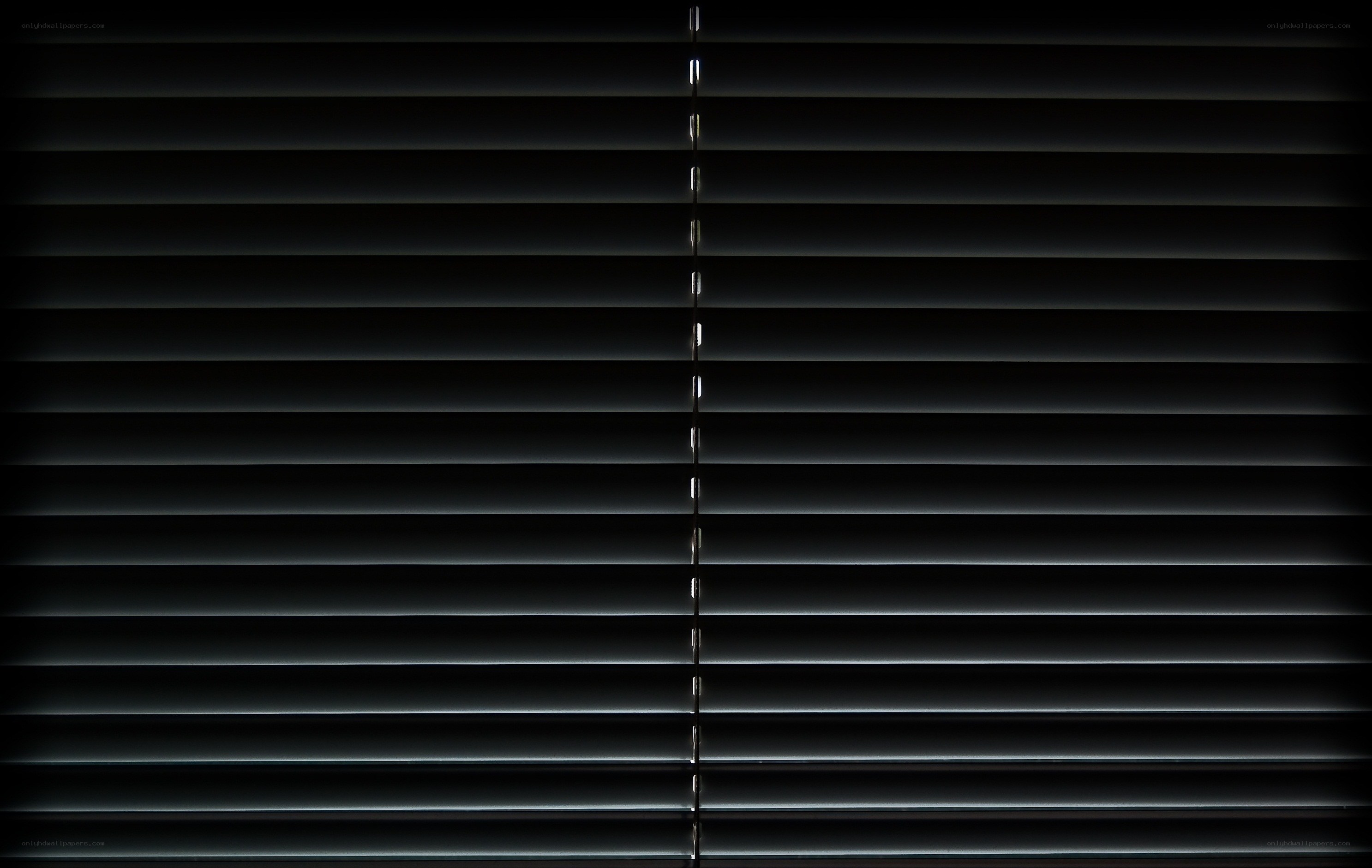 black blinds in dark room