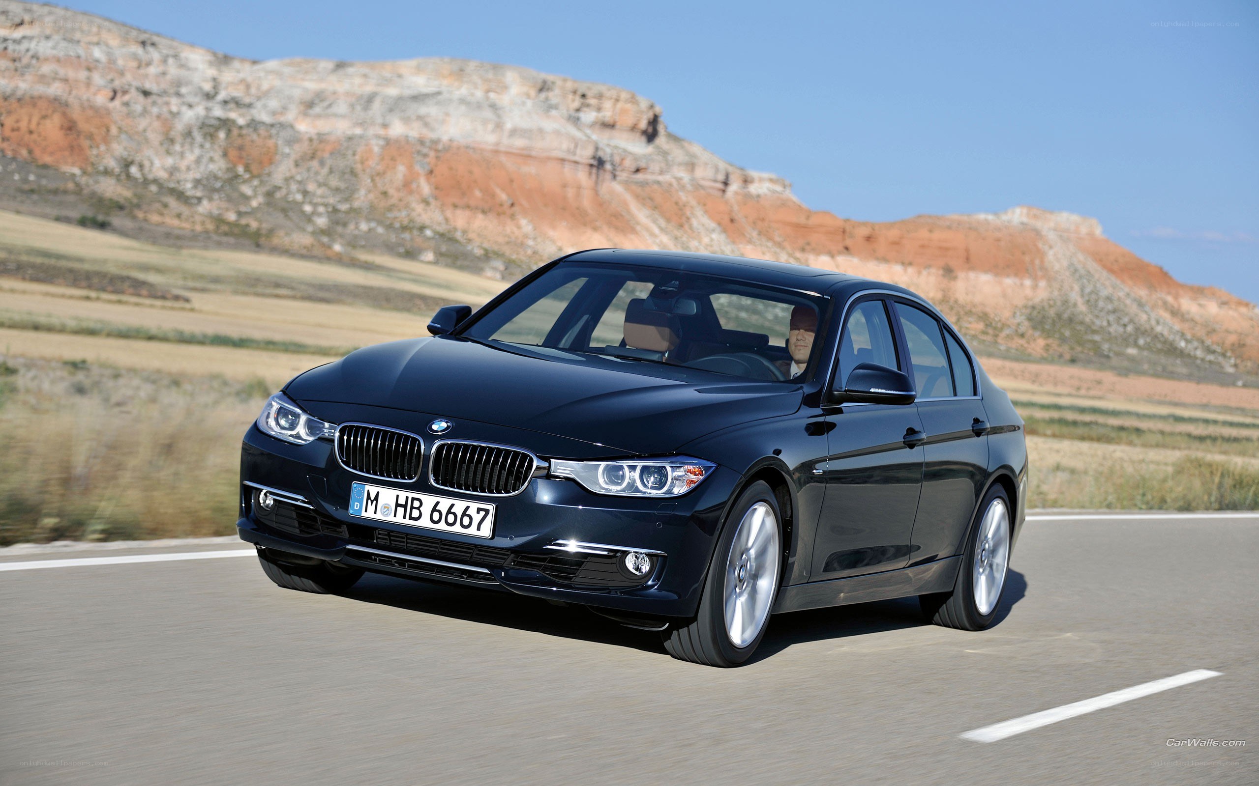 Black BMW 3 Series on a road