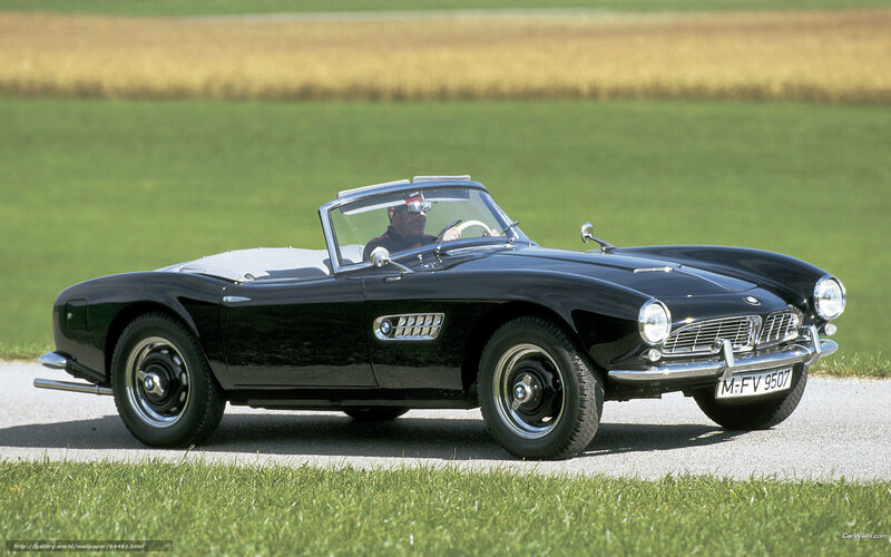 Black BMW 507 convertible