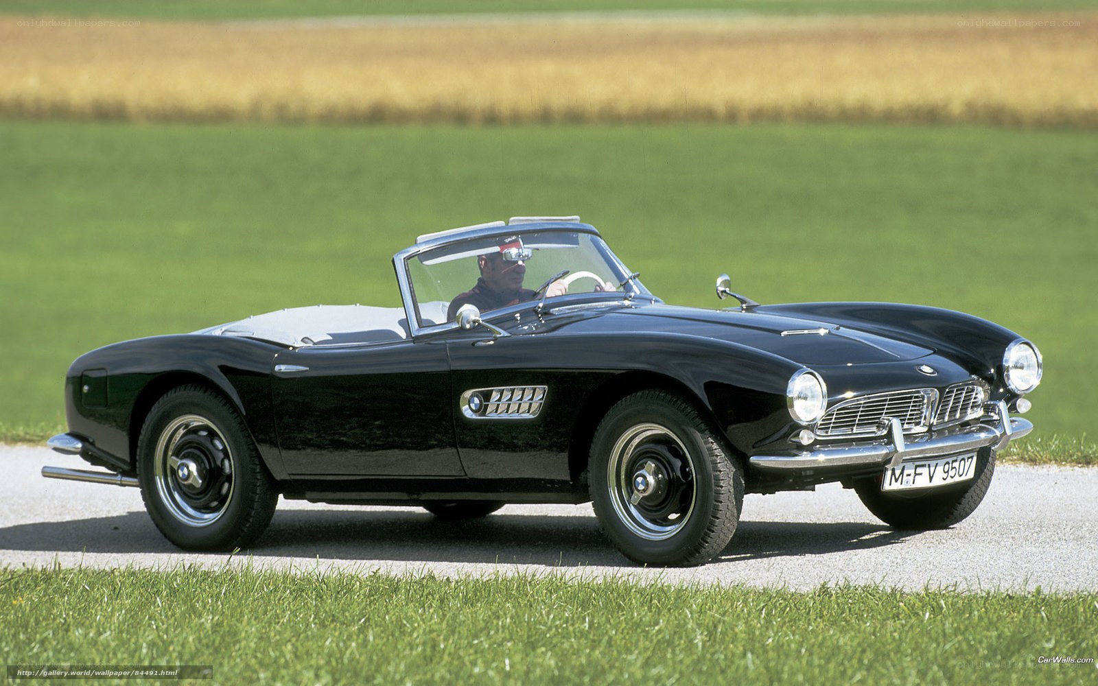 Black BMW 507 convertible