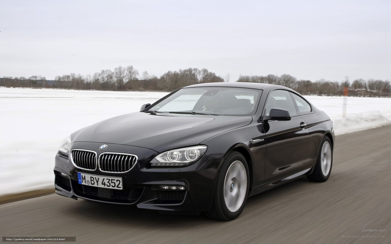 Black BMW 6 Series driving on road