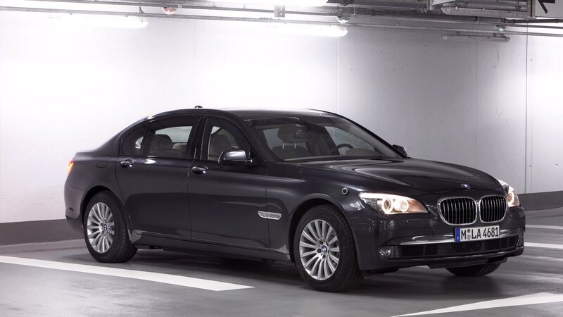 black bmw 7 series sedan