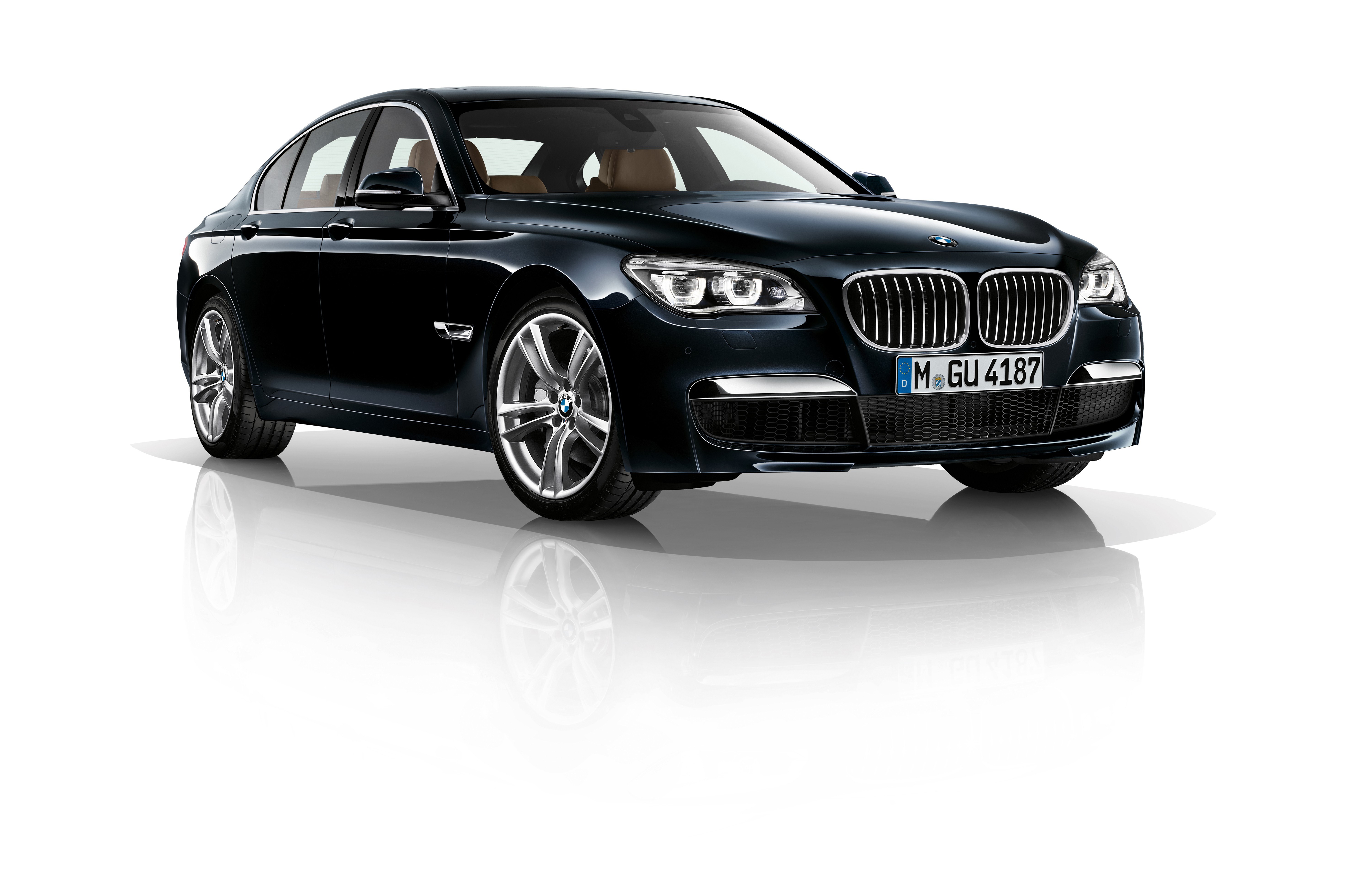 black bmw 7 series sedan