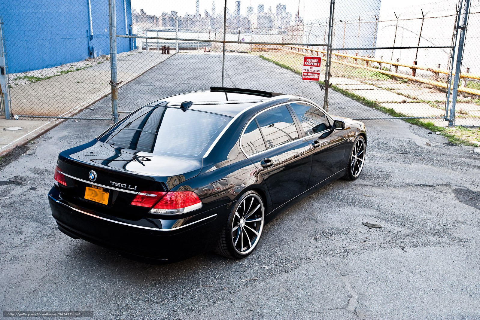 Black BMW 750Li parked