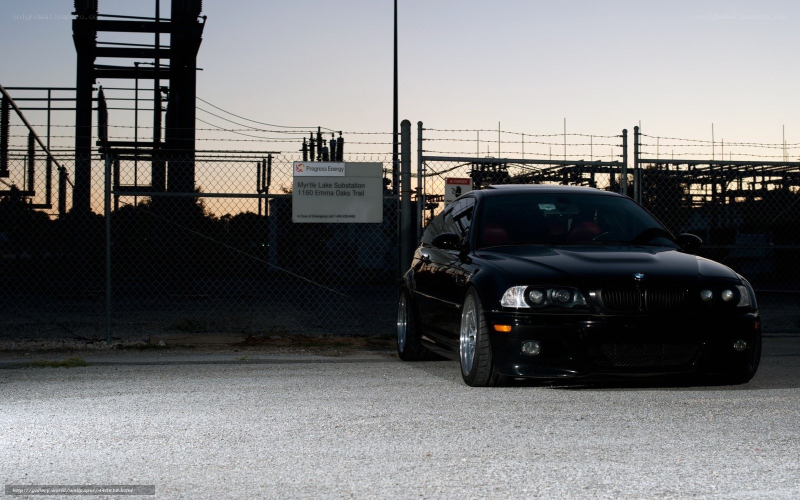 Black BMW at substation