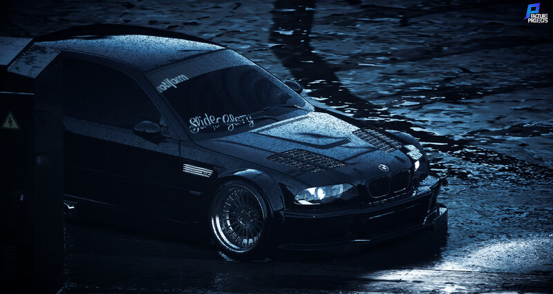 Black BMW Car — Blue, Dramatic, Night