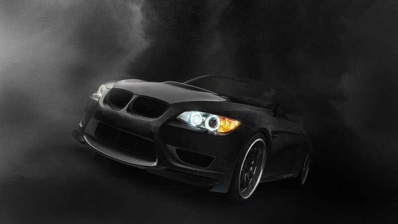 Black Bmw Car — Dramatic, Night, Digital Art