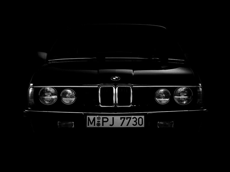 Black BMW Car — Dramatic, Night, Photograph, Headlights, Grille