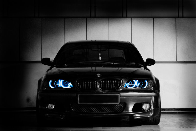 Black Bmw Car — Dramatic, Night