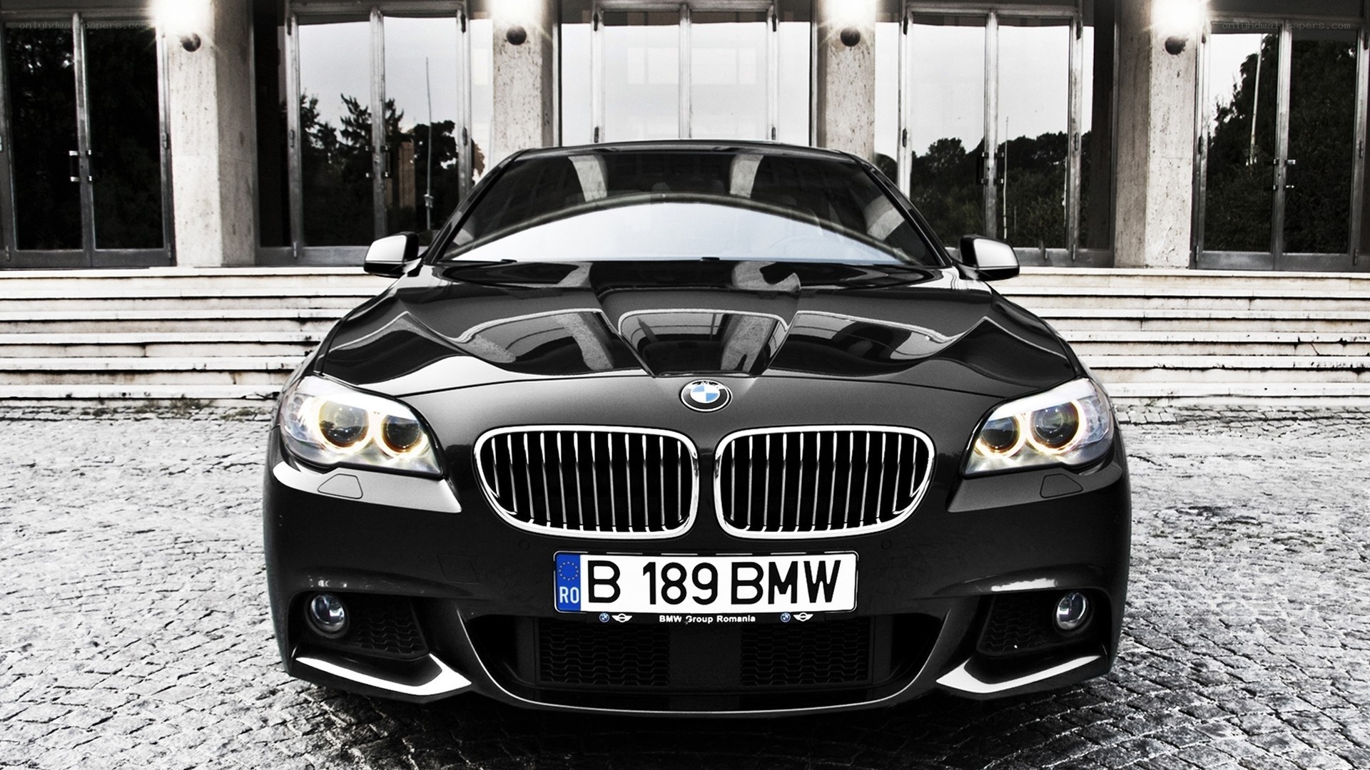 Black BMW car front view