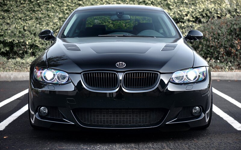 black bmw car front view