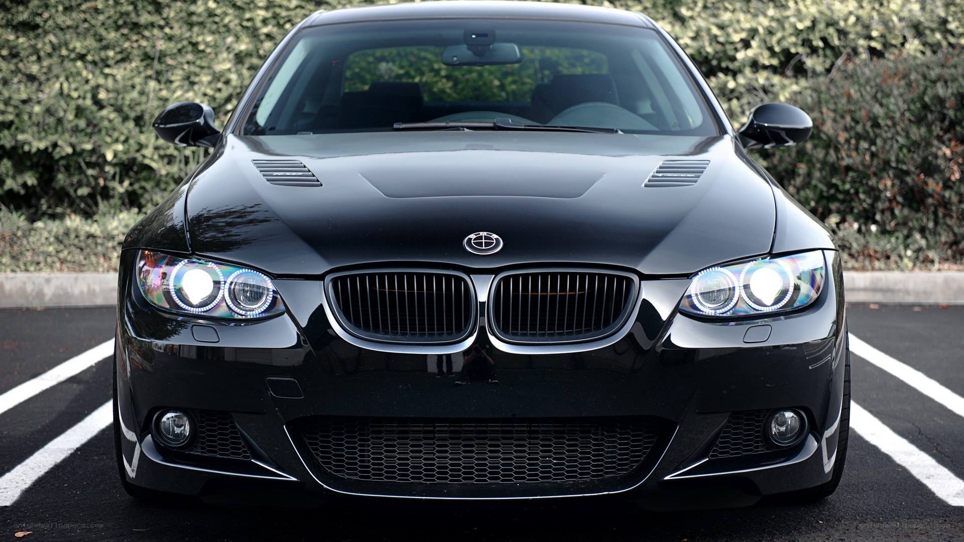 black bmw car front view