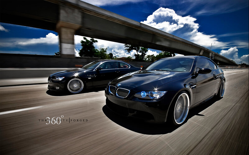 Black BMW Cars on Highway — Dynamic