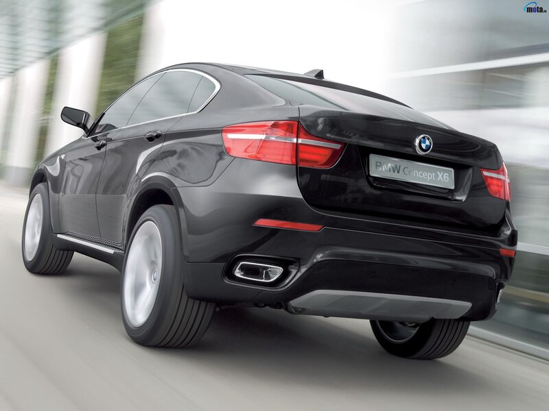 Black BMW Concept X6 — Dynamic, Photograph, Car, Road, Building