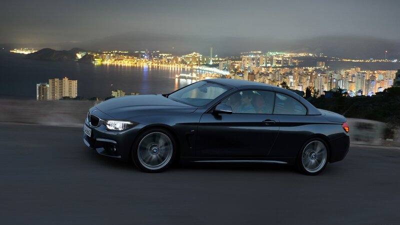 Black BMW Convertible — Dramatic, Night