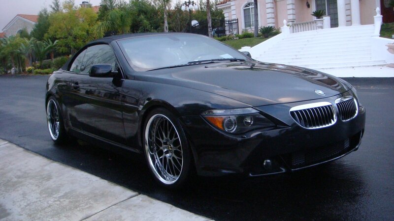 Black BMW convertible parked