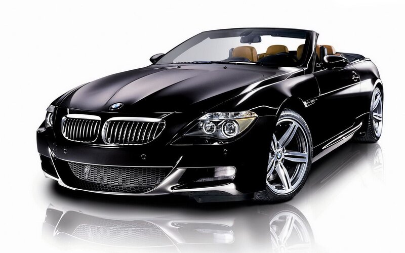 Black BMW convertible sports car