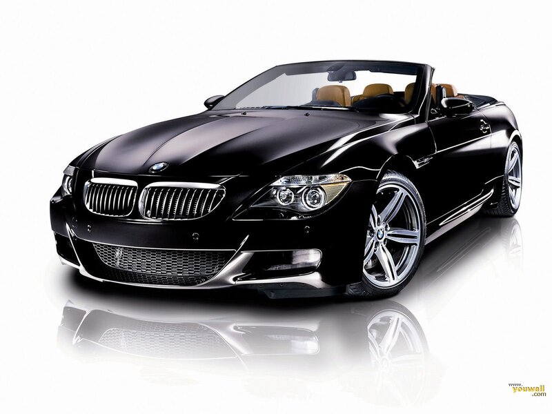 Black BMW convertible sports car