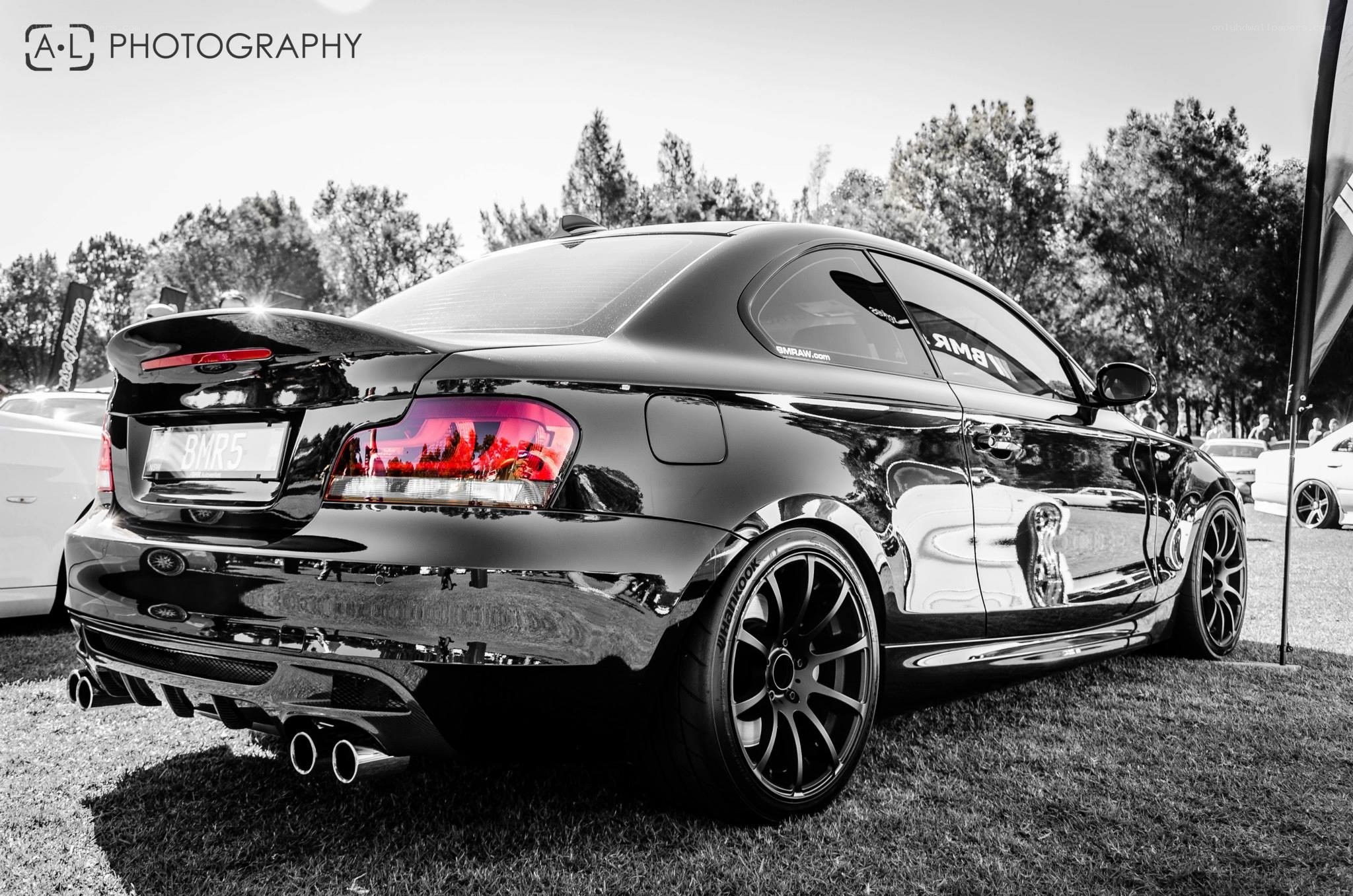 Black BMW coupe at car show