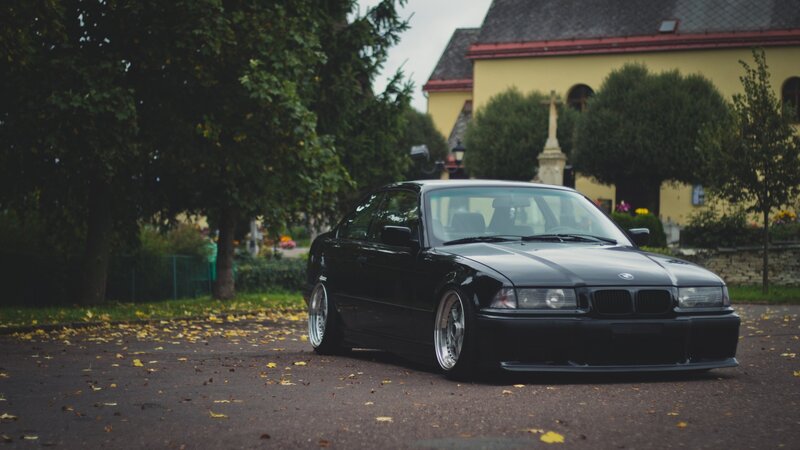 Black BMW Coupe — Calm, Autumn
