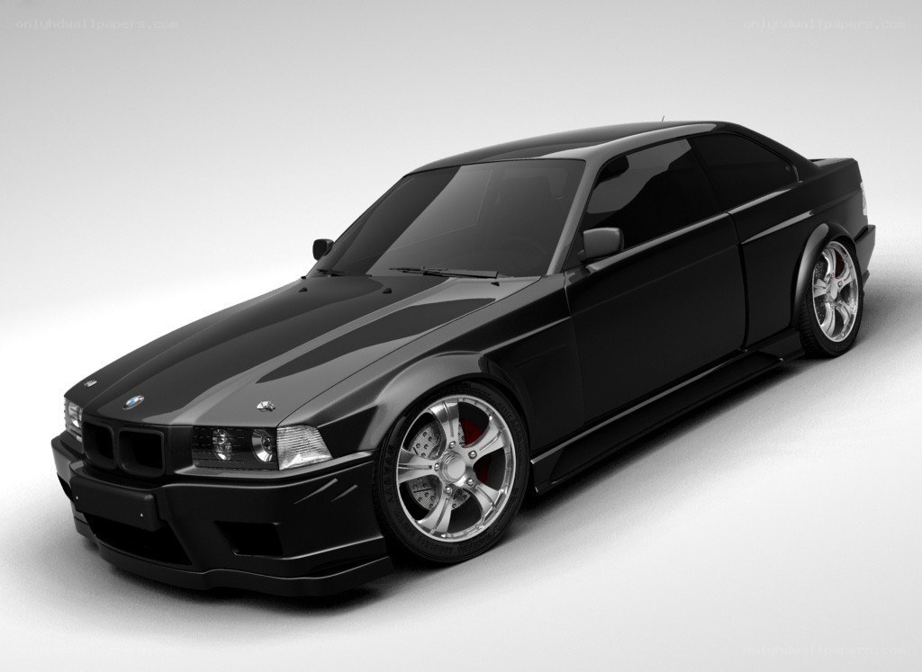 black bmw coupe car