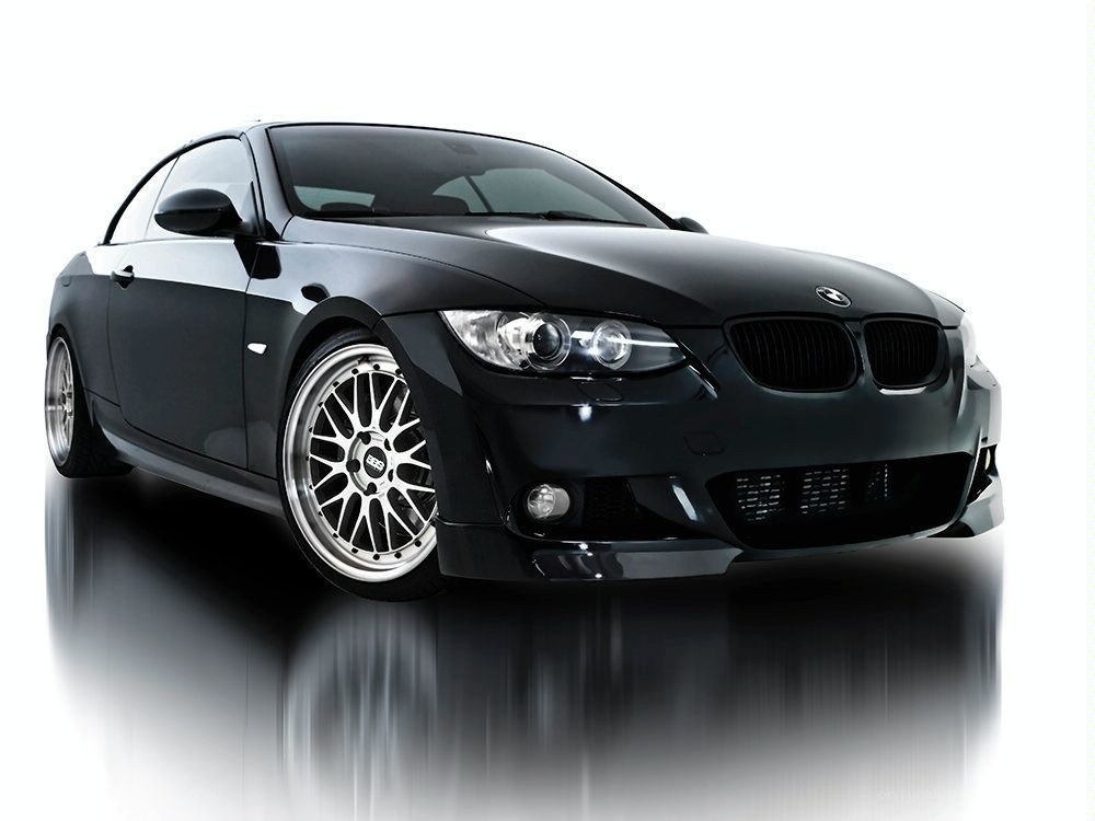 black bmw coupe car