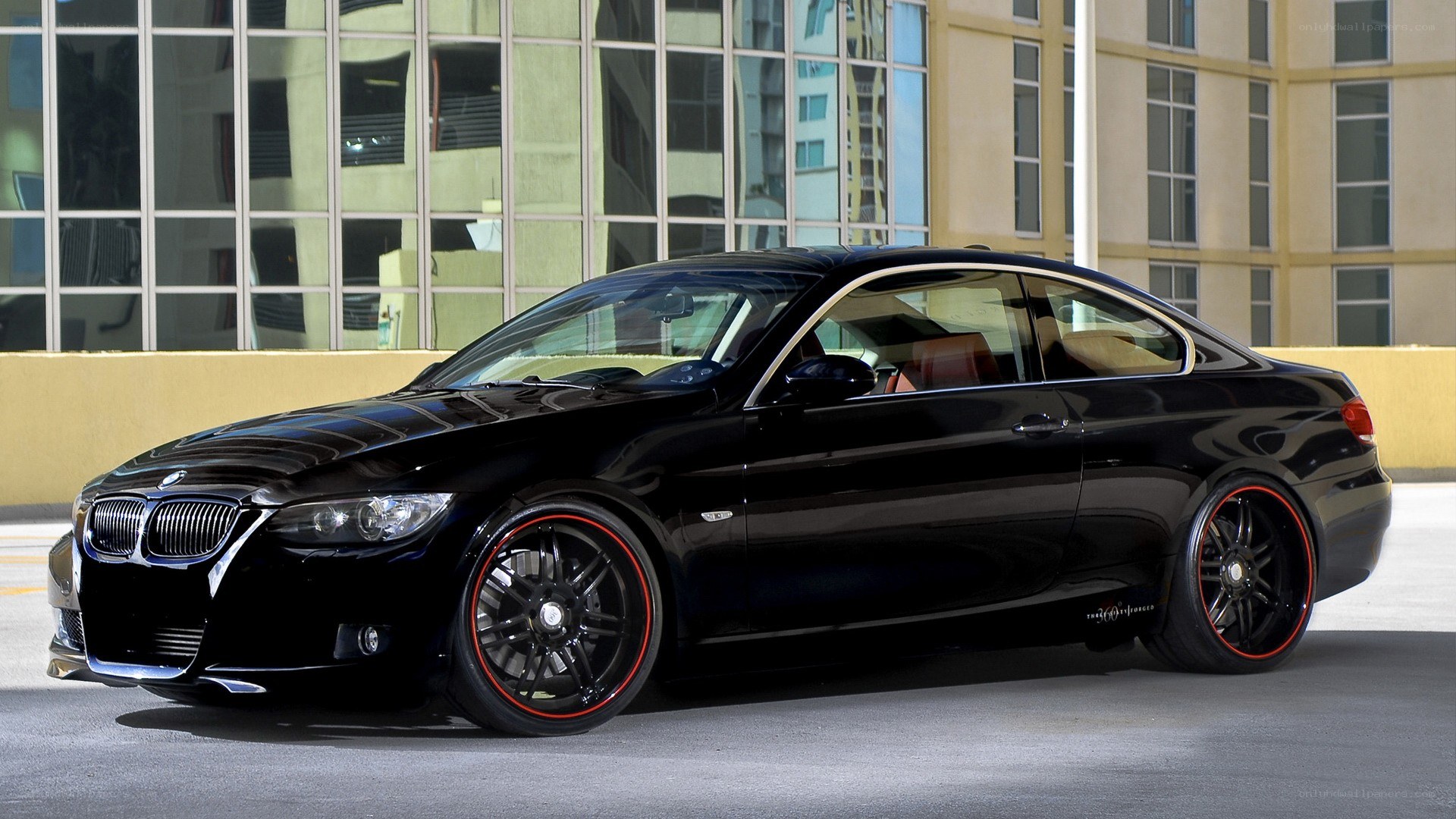 black bmw coupe car