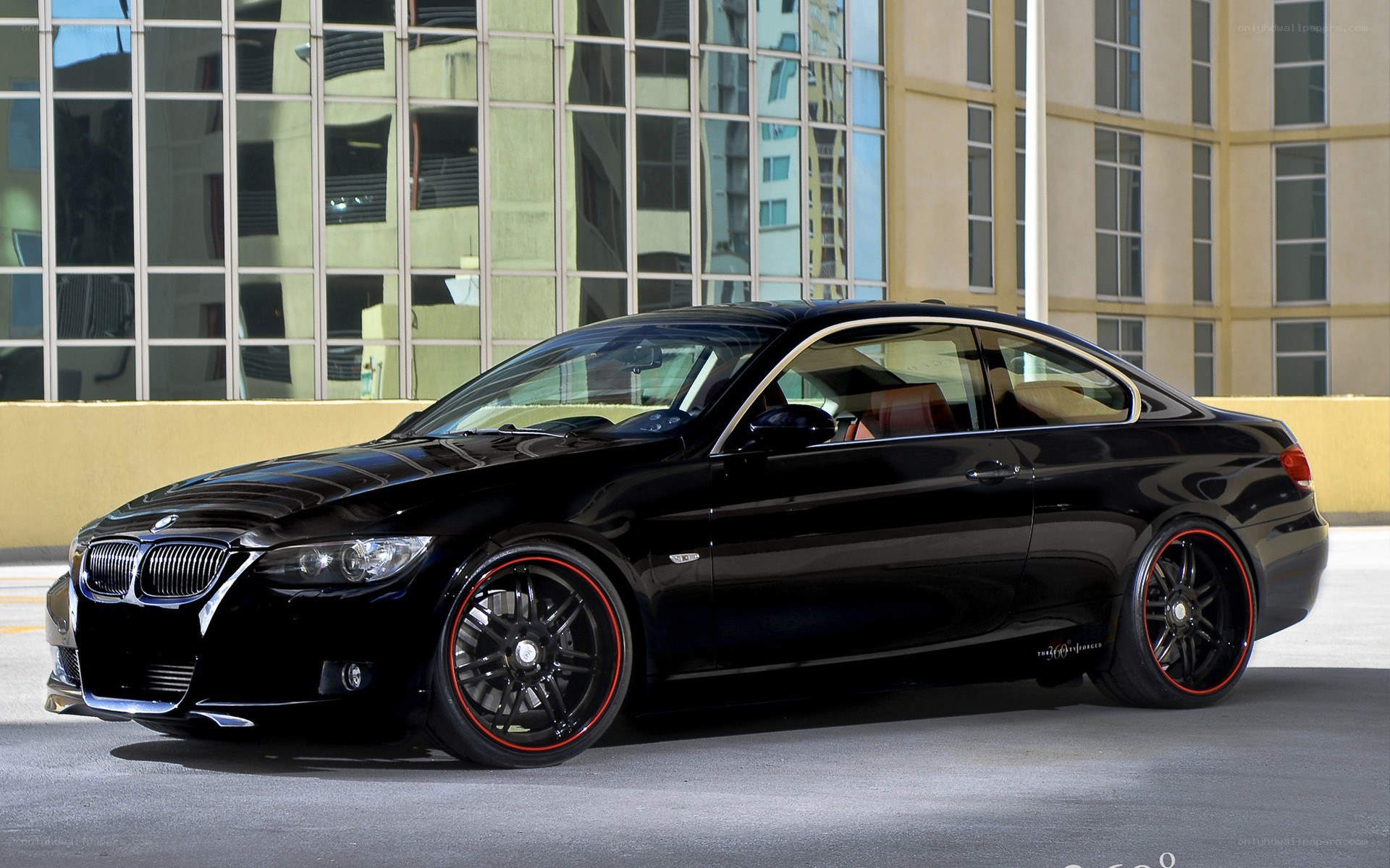 black bmw coupe car