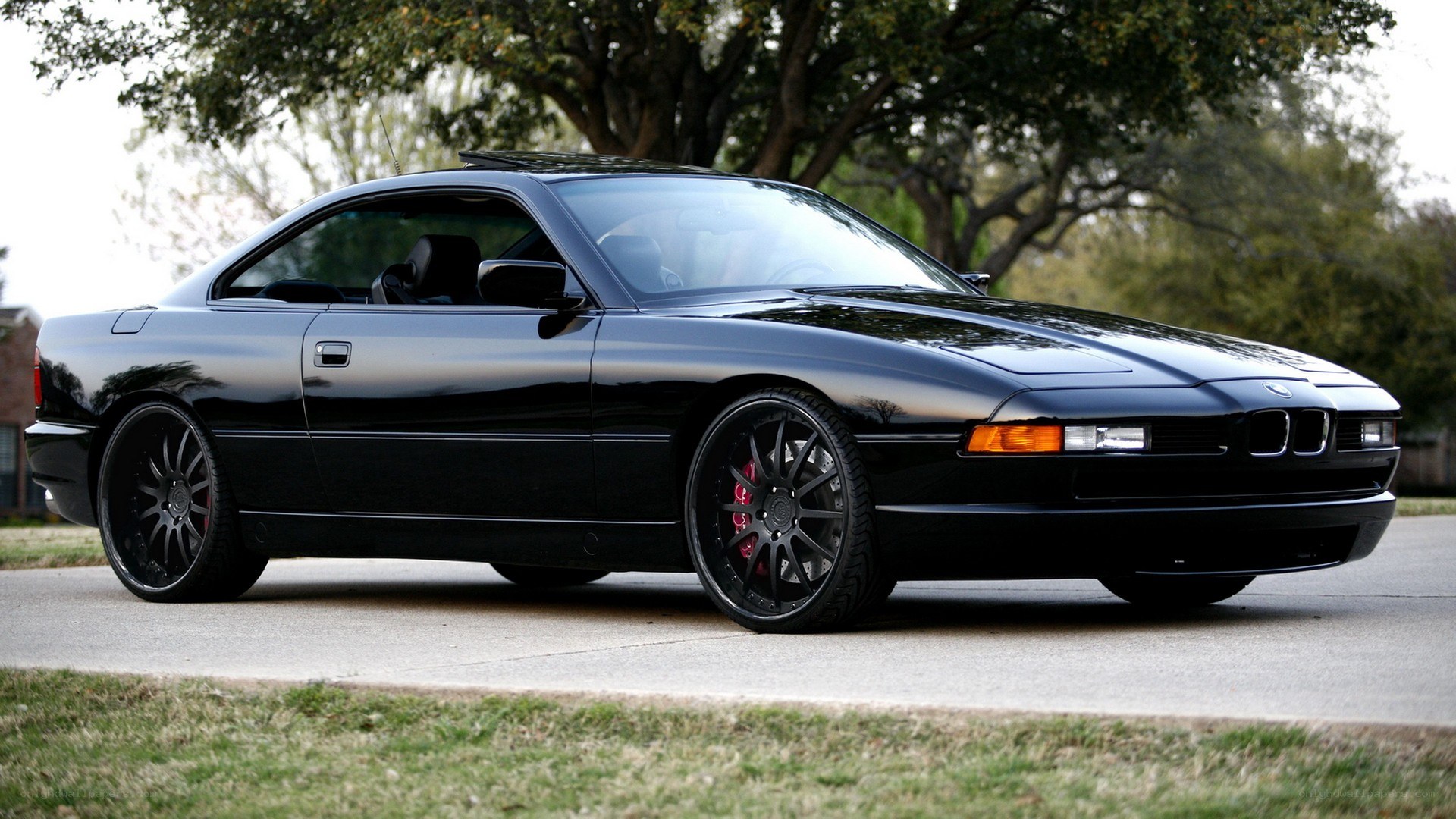 black bmw coupe car