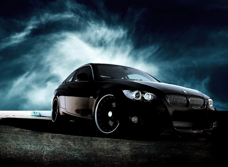 Black Bmw Coupe — Dramatic, Night, Photograph, Car